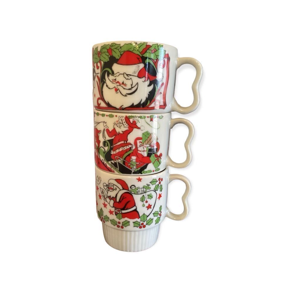 Vintage Stackable Mugs Made In Japan Set Of 3